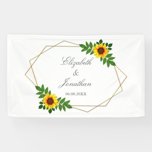 Zonnebloem Geometric Wedding Spandoek (Horizontaal)