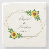 Zonnebloem Geometric Wedding Stenen Onderzetter (Voorkant)