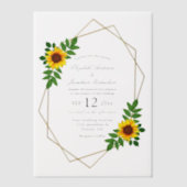 Zonnebloem Geometric Wedding Vellum Uitnodigingen (Voorkant)