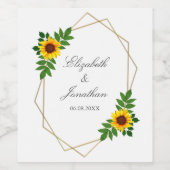 Zonnebloem Geometric Wedding Wijn Etiket (Enkel label)