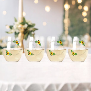 Zonnebloem Geometric Wedding Wijnglas Zonder Voet