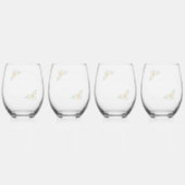 Zonnebloem Geometric Wedding Wijnglas Zonder Voet (Achterkant)