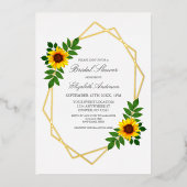 Zonnebloem Geometrisch Vrijgezellenfeest Folie Uitnodiging (Voorkant)