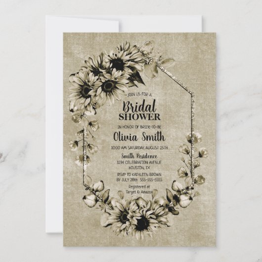  zonnebloem, geometrisch Vrijgezellenfeest Kaart (Voorkant)