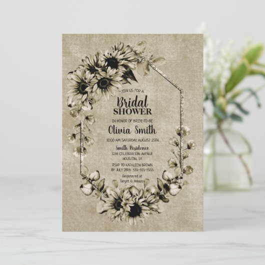  zonnebloem, geometrisch Vrijgezellenfeest Kaart (Staand voorkant)