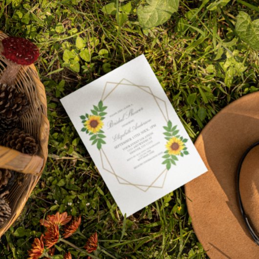 Zonnebloem Geometrisch Vrijgezellenfeest Kaart