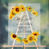Zonnebloem geometrische bruiloft welkom acryl bord (Neutraal)