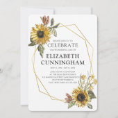 Zonnebloem Geometrische herdenking van het leven Kaart (Voorkant)