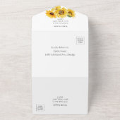 Zonnebloem geometrische herfst Herfst foto bruilof All In One Uitnodiging (Buitenkant)