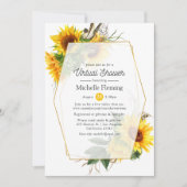 Zonnebloem Geometrische virtuele bridale of Baby s Kaart (Voorkant)