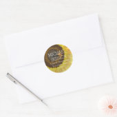 Zonnebloem Gepersonaliseerd adres Ronde Sticker (Envelop)
