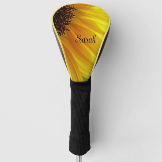Zonnebloem gepersonaliseerd golfhoofd Hoesje Golfheadcover (Voorkant)