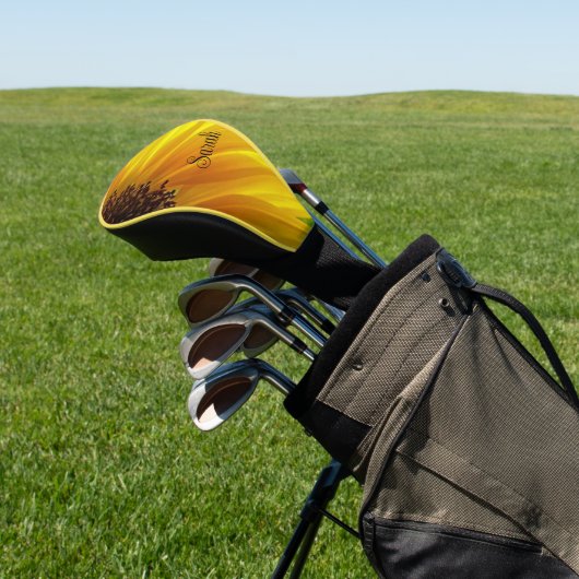 Zonnebloem gepersonaliseerd golfhoofd Hoesje Golfheadcover (Insitu)