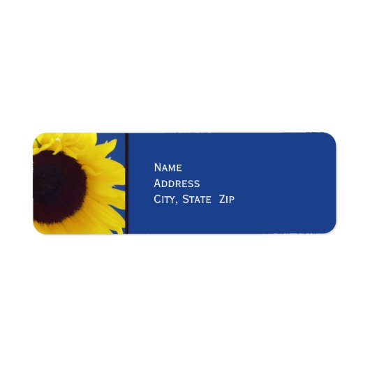 Zonnebloem gepersonaliseerd retour adres label (Voorkant)