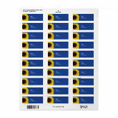 Zonnebloem gepersonaliseerd retour adres label (Full Sheet)