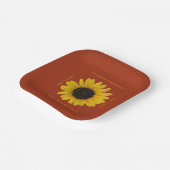 Zonnebloem gepersonaliseerd rood evenement papieren bordje (Gebogen)