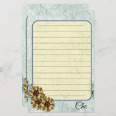  Zonnebloem Gepersonaliseerd Schrijfwerk Briefpapier (Voorkant / Achterkant)