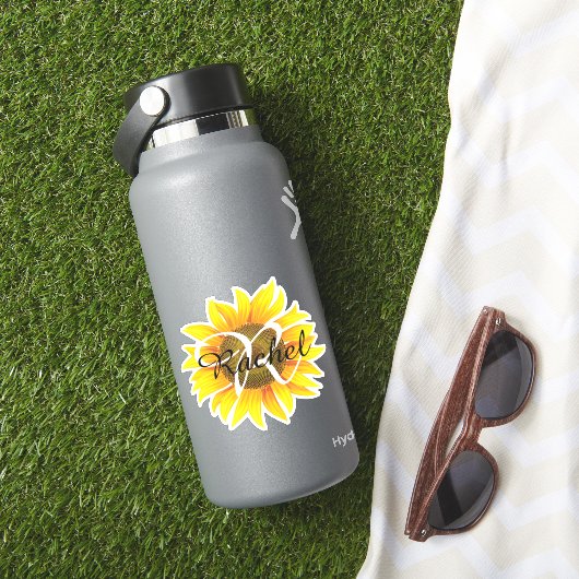 Zonnebloem gepersonaliseerd sticker (HydroFlask Insitu)
