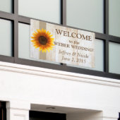 Zonnebloem gepersonaliseerde aangepaste bruiloft b spandoek (Buitenkant Gebouw)