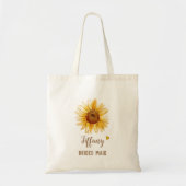 Zonnebloem gepersonaliseerde bruiden meisjesnaam tote bag (Voorkant)