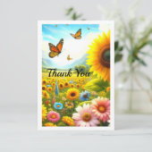 Zonnebloem gepersonaliseerde buur dank u kaart (Staand voorkant)