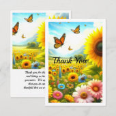 Zonnebloem gepersonaliseerde buur dank u kaart (Voorkant / Achterkant)