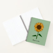 Zonnebloem gepersonaliseerde naam & bericht notitieboek (Binnen)