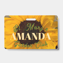 Zonnebloem gepersonaliseerde tuinclubbadge badge