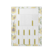 Zonnebloem gepersonaliseerde weekplanner notitieblok (Linkerzijde)