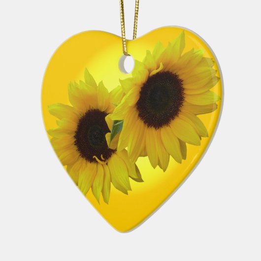 Zonnebloem Gepersonaliseerde zonnebloemschenken Keramisch Ornament (Links)