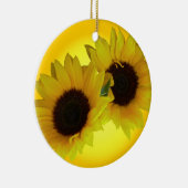 Zonnebloem Gepersonaliseerde zonnebloemschenken Keramisch Ornament (Rechts)