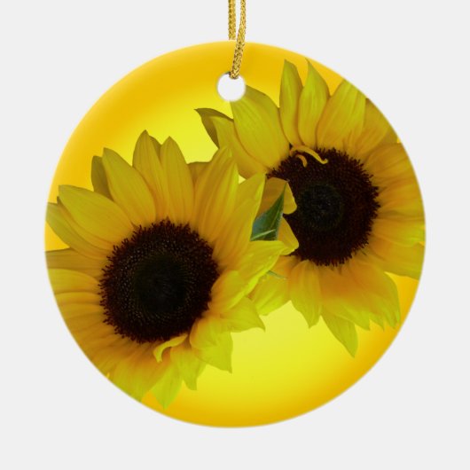 Zonnebloem Gepersonaliseerde zonnebloemschenken Keramisch Ornament (Voorkant)
