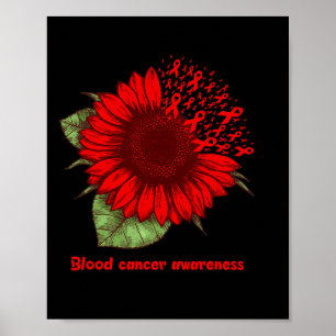 Zonnebloem Geschenk voor Rode Bloed Kanker Bewustz Poster