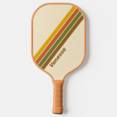 Zonnebloem gestreept met naam pickleball paddle (Achterkant)