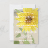  Zonnebloem getextureerde trouwkaart Kaart (Voorkant)