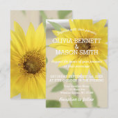 Zonnebloem getextureerde trouwkaart Kaart (Voorkant / Achterkant)