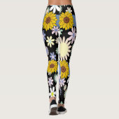 zonnebloem gevarieerde bloemen lange leggings tien (Achterkant)