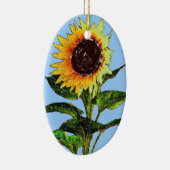 Zonnebloem, geverfd keramisch ornament (Rechts)