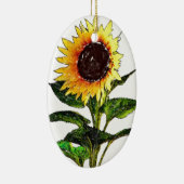 Zonnebloem, geverfd keramisch ornament (Rechts)