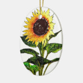 Zonnebloem, geverfd keramisch ornament (Links)