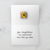 Zonnebloem Gevouwen Wenskaart Kaart (Binnen)