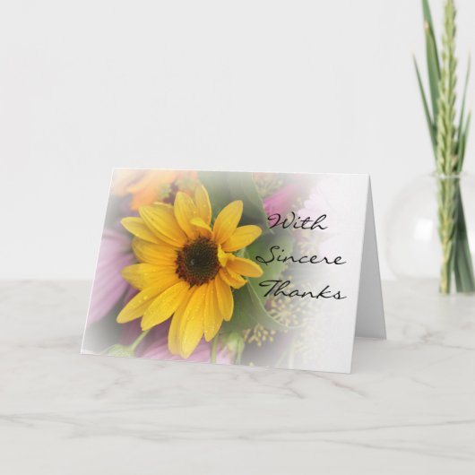 Zonnebloem Gevouwen Wenskaart Kaart (Voorkant)