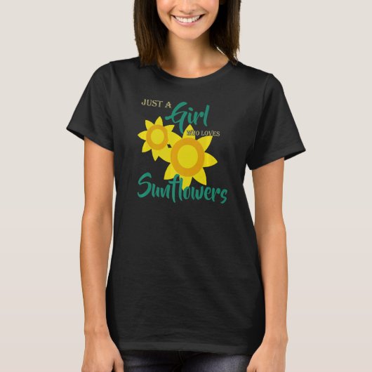 Zonnebloem gewoon een meisje dat houdt van t-shirt (Voorkant)