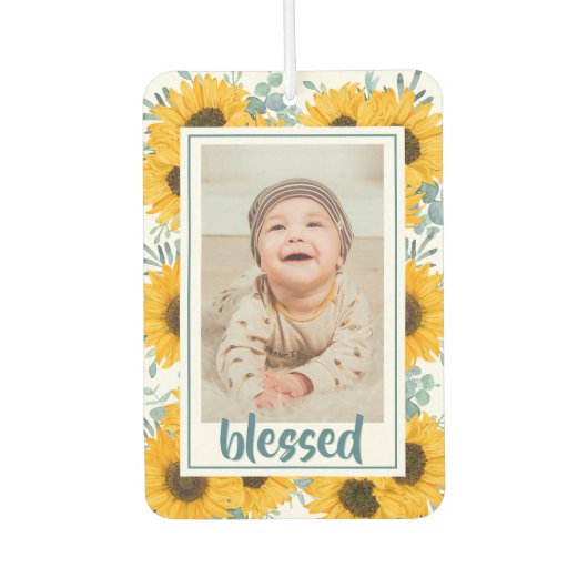 Zonnebloem Gezegende Familie Kinder Foto Luchtverfrisser (Voorkant)