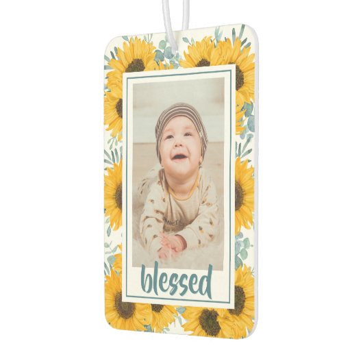 Zonnebloem Gezegende Familie Kinder Foto Luchtverfrisser (Links)