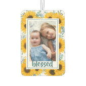 Zonnebloem Gezegende Familie Kinder Foto Luchtverfrisser (Achterkant)