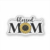 Zonnebloem & gezegende moeder sticker (Voorkant)