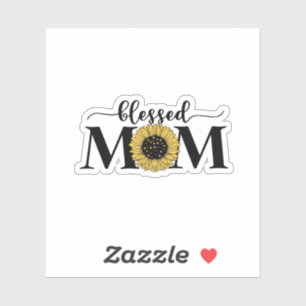 Zonnebloem & gezegende moeder sticker