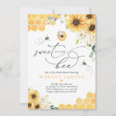 Zonnebloem, gezoet als Baby shower van bijen Kaart (Voorkant)