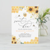 Zonnebloem, gezoet als Baby shower van bijen Kaart (Staand voorkant)